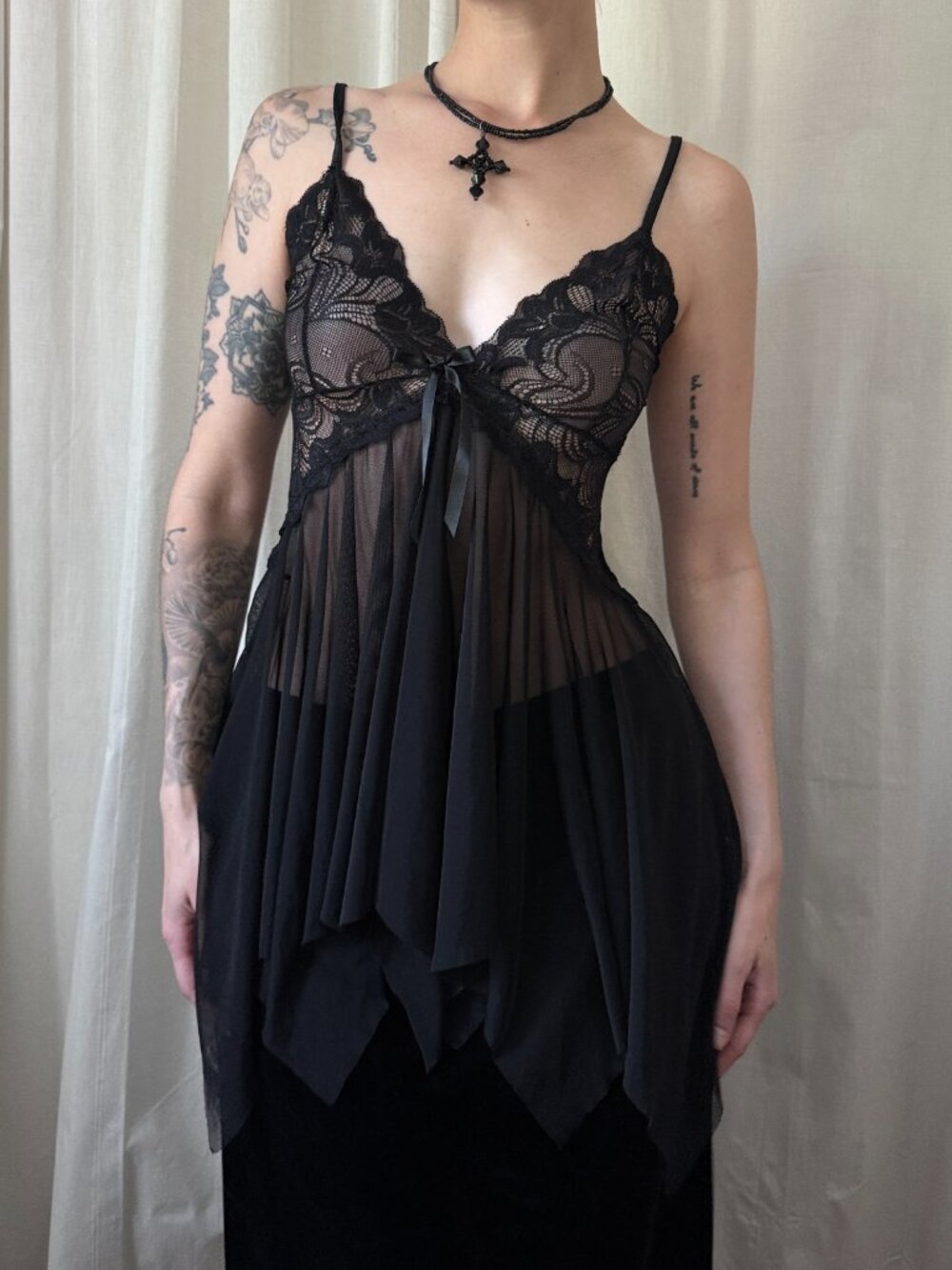Avidlove Sheer Lace Babydoll Lingerie Top Women's Size Medium